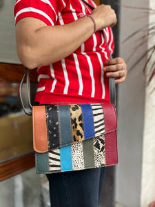 Sac à bandoulière en cuir de fourrure imprimé animal recyclé de style occidental Sac à main en cuir de haute qualité Sac à bandoulière latéral coloré pour femmes - Product Image 2