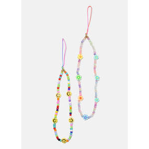 A3shop Smile and Flowers Laccetto per Telefono in Acrilico, Catena e Cinturino da Polso per Appendere e Decorare - Product Image 1