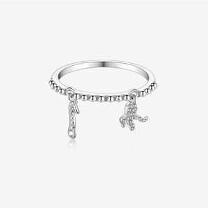 Anillo colgante de pulpo y caballito de mar delicado a la moda para mujer en oro macizo de 18K, anillo de banda de eternidad, regalo para amantes del anillo colgante - Product Image 1