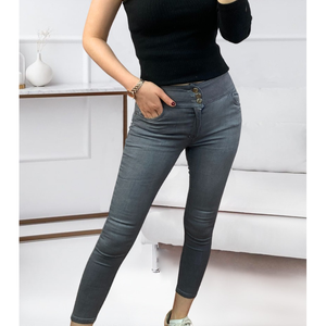 Jean taille haute en Lycra (gris), 5404 - Gris - Product Image 3