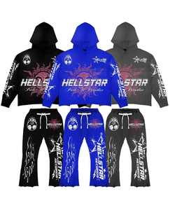 Conjunto Deportivo Informal Personalizado para Hombre, 2 Piezas, Sudadera con Capucha y Pantalones Deportivos, 100% Algodón, Transpirable, con Estampado Puff - Product Image 5