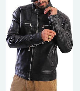 Chaqueta de Cuero Genuino para Hombre, a la Moda, de Alta Calidad, con Logotipo Personalizado OEM, Accesorios Ecológicos al por Mayor - Product Image 6