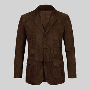 Abrigo de Hombre de Gamuza y Cuero con Relleno de Plumón Ecológico, Resistente para Uso Diario, Viajes y Clima Frío - Product Image 1