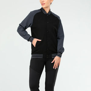 Chaqueta Universitaria de Lona Transpirable y Elegante para Mujer, Cierre de Cremallera, Diseño Personalizado Extra Grande - Product Image 2