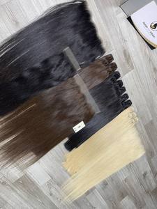 Haute qualité cambodgienne naturelle droite brésilienne brute pour suisse HD dentelle fermeture 55% + rapport cuticule aligné Extensions de cheveux humains - Product Image 6