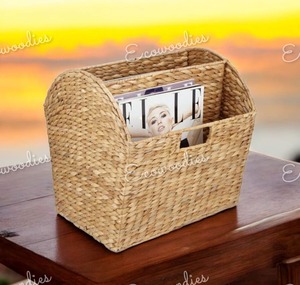 Wholesale Handcrafted Rattan Magazine Rack Wicker Newspaper Rack Book <b>Stand</b> for Home Office Hotel Home Decor - Product Image 2