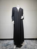 Nouvelle Abaya lourde à perles noires en gros en Chine, vêtements musulmans de luxe pour femmes, vêtements d'hiver de qualité supérieure en couleur noire