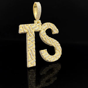 Collier Pendentif Hip Hop Personnalisé en Acier Inoxydable avec Diamants CZ Sertis - Product Image 1