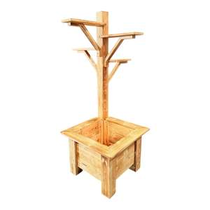 Fioriera in Legno Rustico Fatta a Mano, Casetta per Uccelli, Espositore per Esterni, Supporto per Vasi da Giardino - Decorazione Non Inclusa - Product Image 3