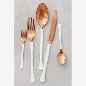 Vente en gros de couverts en métal doré poli à miroir couverts d'hôtel de luxe couverts en métal de luxe en acier inoxydable pour mariage en vrac - Product Image 5