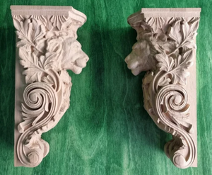 Soporte decorativo de alta resistencia para muebles, ménsula de madera rústica con tallado ornamental para piezas de muebles, perchas de madera - Product Image 3