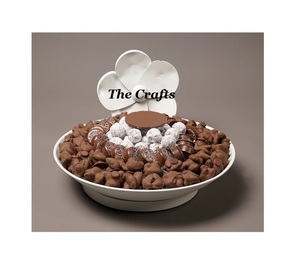 Bol à chocolat en aluminium de qualité supérieure en couleur beige, vaisselle de restaurant, bol de service décoratif à vendre - Product Image 3