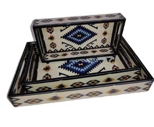 Bandeja de Servicio de Diseño con Recubrimiento de Esmalte de Madera MDF, Bandeja de Mesa de Alta Calidad para Hoteles y Restaurantes - Product Image 6