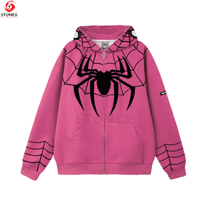 Meilleur fournisseur du Pakistan Vente en gros 100% coton Spider Flock Sweat à capuche brodé pour l'hiver Motif lettre - Product Image 3
