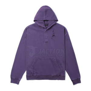 Sudaderas con capucha desgastadas de buena calidad para hombres Ropa de calle transpirable de moda personalizada Sudaderas con capucha desgastadas - Product Image 1