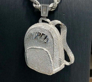 จี้เพชรโมอิสแท้แบบกลม3กะรัตพร้อมชุบทองสีขาว14K เสน่ห์ของเพชรที่สง่างามสำหรับปาร์ตี้ - Product Image 1