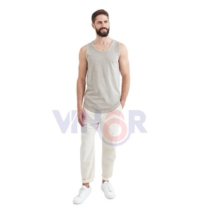 Débardeur de sport fitness unisexe personnalisé noir uni sans couture spandex maillot de corps en maille T-Shirt taille XL respirant imprimé tricoté - Product Image 1