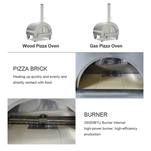 Lò nướng pizza gas thương mại với diện tích nấu ăn 0,48m ² 82x73x120cm cơ sở Đá kim loại phong cách cao cấp lò nướng pizza 82x73x120cm - Product Image 2