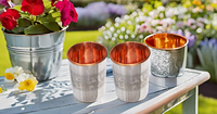 Accessoires de verres en cuivre de conception classique cuivre avec acier en relief fini menthe Julep tasse accessoires de verres en cuivre
