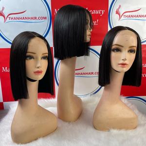 วิกผมบ๊อบสีธรรมชาติวิกผมบ็อบลูกไม้ด้านหน้าวิกผมบ็อบผมแท้สั้นตรงหนา180% - Product Image 1