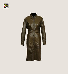 Fashion Women Leather Long Coat Wholesale Bulk Orders Factory Supply - Product Image 5