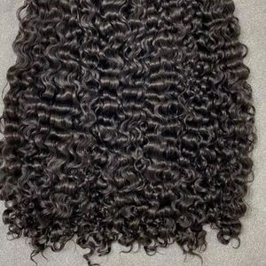 Extensions de cheveux naturels vietnamiens de haute qualité en gros, double trame, provenant d'un seul donneur, bouclés naturels birmans, longs de 8 à 30 pouces - Product Image 1