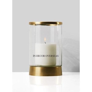 Centro de mesa de boda de metal y vidrio transparente de alta calidad chapado en oro de alta calidad, suministros para portavelas de huracán - Product Image 4