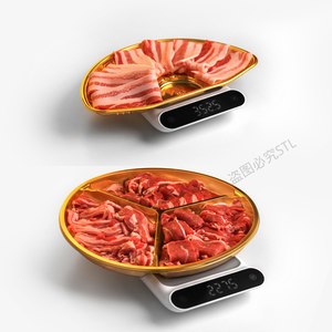 STL Plateau alimentaire en plastique jetable Blister PET écologique Plateau <span class=keywords><strong>de</strong></span> <span class=keywords><strong>viande</strong></span> en plastique jaune doré - Product Image 2