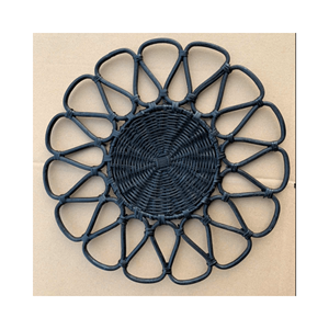 Napperon à fleurs en rotin naturel d'usine/décoration murale en rotin personnalisé avec napperons à fleurs en osier pour la décoration de vaisselle à la maison - Product Image 5