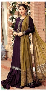 2023 Venta caliente colección de Bodas de lujo indio pakistaní gasa bordada Salwar Kameez pesado vestido de fiesta de piedra - Product Image 3