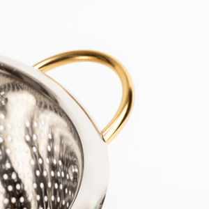 Bol passoire en métal rose élégant avec poignées dorées Passoire de cuisine décorative pour laver les fruits légumes pâtes et usage domestique - Product Image 3