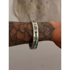 Steve Yellowhorse's New Lander Variscite & Sterling <b>Silver</b> Inlay Fashion <b>Cuff</b> <b>Bracelet</b> - Product Image 2