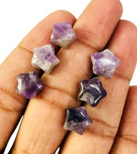 6 mini piedras preciosas de estrella de amatista púrpura piedras sueltas pulidas de 10mm a 12mm para la fabricación de joyas - Product Image 4