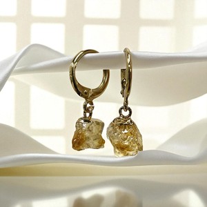 Raw Citrine Birthstone Gold Plated <b>Drop</b> Hoops <b>Earrings</b> 925 <b>Sterling</b> <b>Silver</b> Women Rough Stone <b>Earrings</b> - Product Image 1