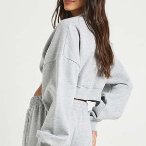 Ensemble de survêtement pour femmes de haute qualité avec manches longues, prix de gros pour les commandes en gros, couleur unie/poche cargo - Product Image 6