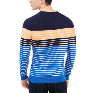 Maglione da Uomo Stile Vintage a Righe con Collo Tondo, Motivo Cosmic Crunch, Taglia Extra Large, Caldo, Sottile, Lavorato a Maglia, Maniche Lunghe, Logo Stampato - Product Image 2