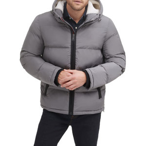 Blouson d'hiver matelassé pour homme, nouvelle collection, couleur personnalisée, longueur standard, résistant à l'eau, fermeture éclair, col montant, à capuche, style urbain - Product Image 1