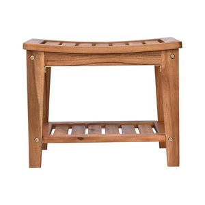 OEM Acacia Wood Freestanding <b>Shower</b> Bench Water-Resistant Features Best Price Modern Bathroom Furniture-Shaving Legs Storage - Product Image 1