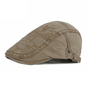 Béret à épices Millennium pour printemps automne dame Vintage circonférence de la tête Lotus broderie nouveau Style National chinois Performance cycliste - Product Image 6