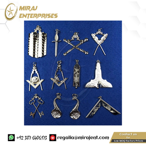 Ensemble de 12 bijoux de collier d'officier (argent) maçonnique Blue Lodge vente en gros maçonnique Regalia bijoux maçonniques - Product Image 3