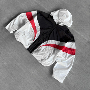 Dernière mode Coupe-vent décontracté oversize Color Block Nylon Sweat Suit Zip up Jogging Set Polyester Men 2 Piece Tracksuit - Product Image 3