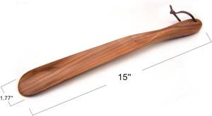 Chausse-pied, chausse-pied en bois manche long pour personnes âgées 15 pouces grande poignée avec boucle pour accrocher botte chausse-pied pour femmes hommes - Product Image 2