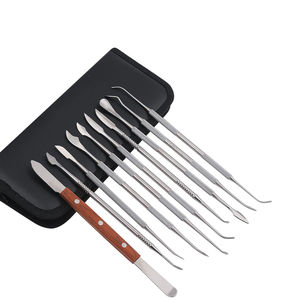 QNQ profesional 10 Uds cuchillo de cera de doble punta de acero inoxidable Kit de espátula de mezcla instrumentos quirúrgicos dentales herramientas de tallador Dental - Product Image 5
