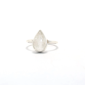 Vente en gros de bagues en cristal de quartz en argent sterling 925 pour femmes en forme de poire bijoux empilables faits à la main pour cadeaux - Product Image 1