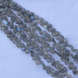 8mm 10mm 12mm piedra labradorita Natural forma de corazón facetado Briolette gotas cuentas hebra del fabricante en línea India Alibaba - Product Image 3