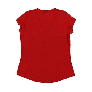 Camiseta de manga media con cuello redondo para mujer, ropa informal 100% de algodón/poliéster de alta calidad, bordada con logotipo de impresión personalizada - Product Image 2
