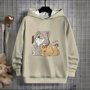 Pull à capuche décontracté 100% coton pour hommes Nouveau personnalisé 3D imprimé par sublimation respirant saison d'automne brodé - Product Image 2