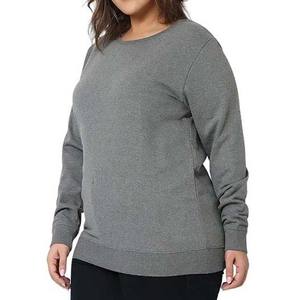 2025 Custom Embroidery Logo <b>Sweatshirt</b> 100%Cotton Crew Neck Winter Wear <b>Grey</b> Color High Quality Long Sleeves Women <b>Sweatshirts</b> - Product Image 5