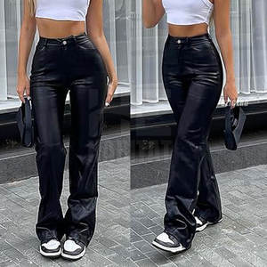 กางเกงหนังผู้หญิงคุณภาพสูง สีดำ หนังนุ่ม เหมาะสำหรับชุดลำลอง กางเกงหนังผู้หญิง - Product Image 4