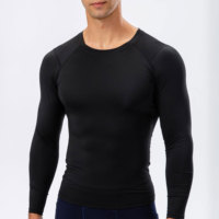 Chemise de compression à manches longues pour hommes adultes, taille plus, été, respirante, séchage rapide, extensible dans quatre directions, logo personnalisé